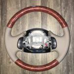 Ford Excursion 2000 Steering Wheel Restored to New Leather and Wood P6373