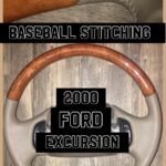 Ford Excursion 2000 Steering Wheel Restored to New Leather and Wood P6532
