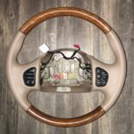 Ford Excursion 2002 Steering Wheel Restored to New Leather and Wood P0669