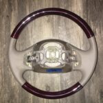 Ford Excursion 2003 Steering Wheel Restored to New Leather and Wood P4668