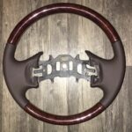 Ford Excursion 2003 Steering Wheel Restored to New Leather and Wood P5183