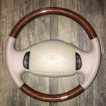 Ford Expedition 1998 Steering Wheel Restored to New Leather and Wood P5508