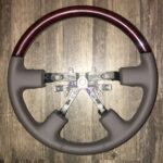 Ford Expedition 2003 2006 Steering Wheel Restored to New Leather and Wood P2731