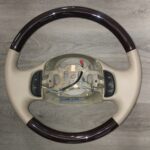 Ford F250 2001 Steering Wheel Restored to New Leather and Wood P8622