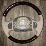 Ford F250 2007 Steering Wheel Restored to New Leather and Wood P1794