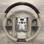 Ford F250 2008 Steering Wheel Restored to New Leather and Wood P0540