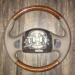 Ford F250 Steering Wheel Restored to New Leather and Wood P5534