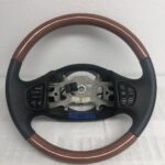 Ford F350 2006 Steering Wheel Restored to New Leather and Wood P2208