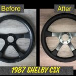 Ford Mustang Shelby CSX 1987 Steering Wheel Restored to New Leather BEFORE AFTER P1254