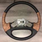 Ford Truck Steering Wheel Restored to New Leather and Wood P1237