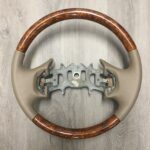 Ford Truck Steering Wheel Restored to New Leather and Wood P9017