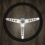 Jaguar XKE V12 1972 Steering Wheel Restored to New Leather P4432