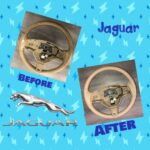 Jaguar XKR 2011 Steering Wheel Restored to New Leather BEFORE AFTER P1146