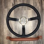 Jeep CJ7 Laredo 1984 Steering Wheel and Grab Bar Restored to New Leather P2887