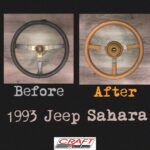 Jeep Sahara 1993 Steering Wheel Restored to New Leather BEFORE AFTER P1613