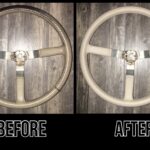 Jeep Steering Wheel Restored to New Leather BEFORE AFTER P6545
