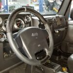 Jeep Steering Wheel Restored to New Leather and Added Carbon Fiber P2018