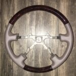 Lexus X450 1996 Steering Wheel Restored to New Leather and Wood P0604