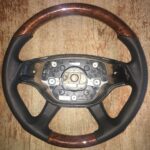 Mercedes CL63 2008 Steering Wheel Restored to New Leather and Wood P7278