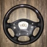 Mercedes Sprinter Van Steering Wheel Restored to New Leather and Denali Wood P2574