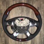 Mercedes Steering Wheel Restored to New Leather and Wood P2958