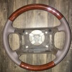 Mercedes Steering Wheel Restored to New Leather and Wood P6726