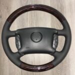 Mercedes Steering Wheel Restored to New Leather and Wood P8238