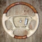Mercedes Steering Wheel Restored to New Leather and Wood P9540