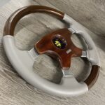 Momo Wood and Leather Steering Wheel Restored to New P4906