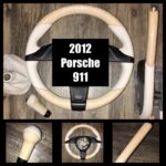 Porsche 911 2012 Steering Wheel EBrake Gearshift Knob and Boot Restored to New Leather P3873