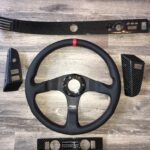 Porsche 944 1986 MOMO Steering Wheel and Dash Pieces Restored to New Leather and Carbon Fiber P4172