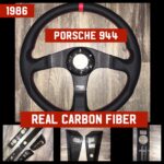 Porsche 944 1986 Steering Wheel and Dash Pieces Restored to New Leather and Carbon Fiber P4244