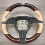 Porsche Boxster Steering Wheel Restored to New Leather and Wood P8886