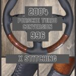 Porsche Turbo Conversion 996 2004 Steering Wheel Restored to New Leather and Wood P6538