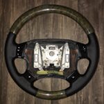 Range Rover Rhino Edition 2002 Steering Wheel Restored to New Leather and Wood P5455