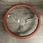 Scout All Wood 1967 Steering Wheel Restored to New Leather P8247