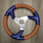 Suntracker Party Boat Steering Wheel Restored to New Leather P8960