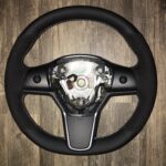 Tesla Model 3 2018 Steering Wheel Restored to New Leather and Alcantara P2064