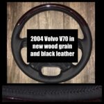 Volvo V70 2004 Steering Wheel Restored to New Leather and Wood P4056