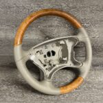 Mercedes SL600 2005 Steering Wheel Restored to New Leather and Wood P9623