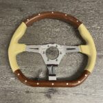 Nardi Kallista Steering Wheel Restored to New Leather and Wood P9582