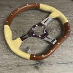 Nardi Kallista Steering Wheel Restored to New Leather and Wood P9583