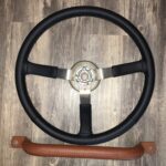 Jeep CJ7 Laredo 1984 Steering Wheel and Grab Bar Restored to New Leather P2884