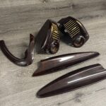 Porsche 996 1999 AC Vents Map Covers and Door Handles Restored to New Wood P1320