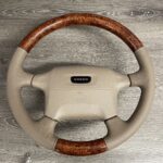 Volvo S90 1998 Steering Wheel Restored to New Leather and Wood P1212