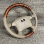 Volvo S90 1998 Steering Wheel Restored to New Leather and Wood P1213