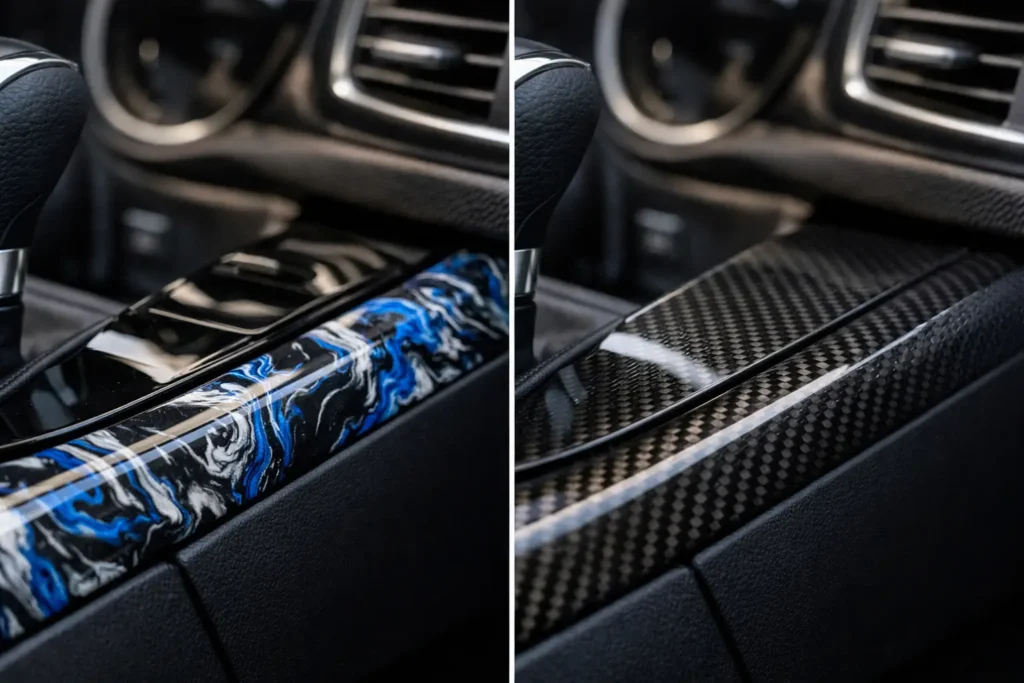 Hydro Dip vs Carbon Fiber Trim: Which Holds Up?